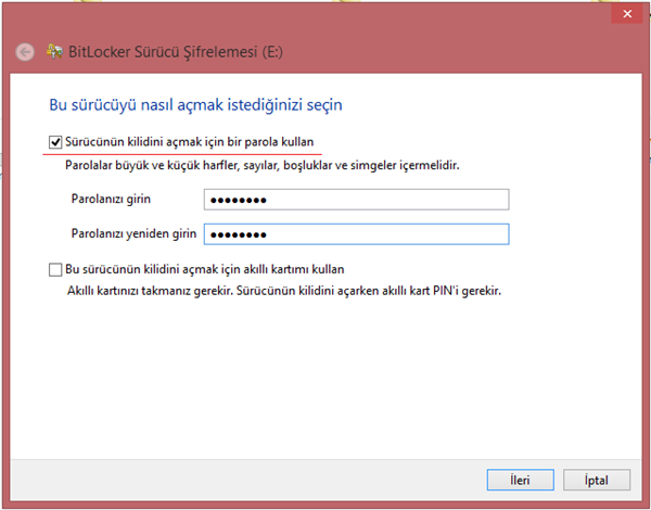 Windows 8.1  BitLocker ile Sürücü Şifreleme