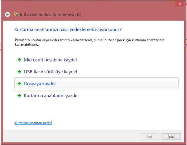 Windows 8.1  BitLocker ile Sürücü Şifreleme