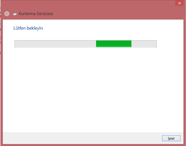 Windows 8.1 Kurtarma Sürücüsü Oluşturun