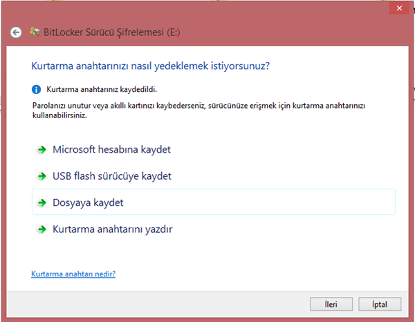 Windows 8.1  BitLocker ile Sürücü Şifreleme