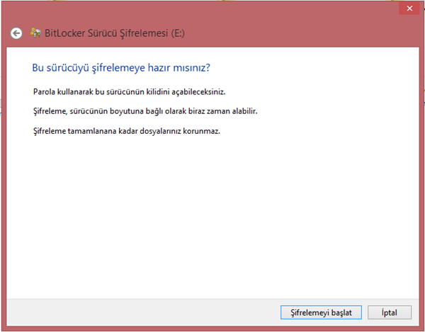 Windows 8.1  BitLocker ile Sürücü Şifreleme