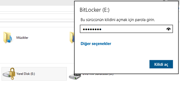 Windows 8.1  BitLocker ile Sürücü Şifreleme