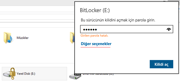 Windows 8.1  BitLocker ile Sürücü Şifreleme