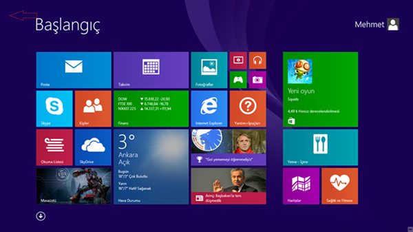 Windows 8.1 Uygulamalar Arasında Geçiş Yapın