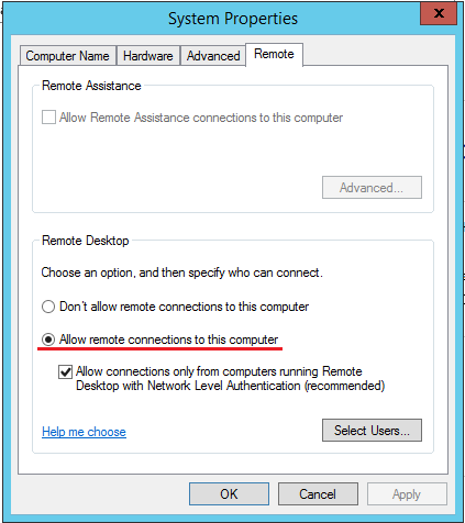Windows Server 2012 R2 RDP Problemi