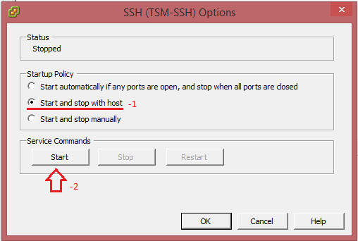 vSphere Client Üzerinden SSH Etkinleştirin